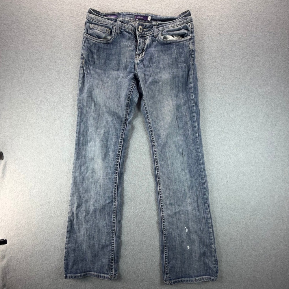 Vigoss New York Boot Jeans Womens 7 Blue Medium Wash Low Rise Bootcut P5038KL